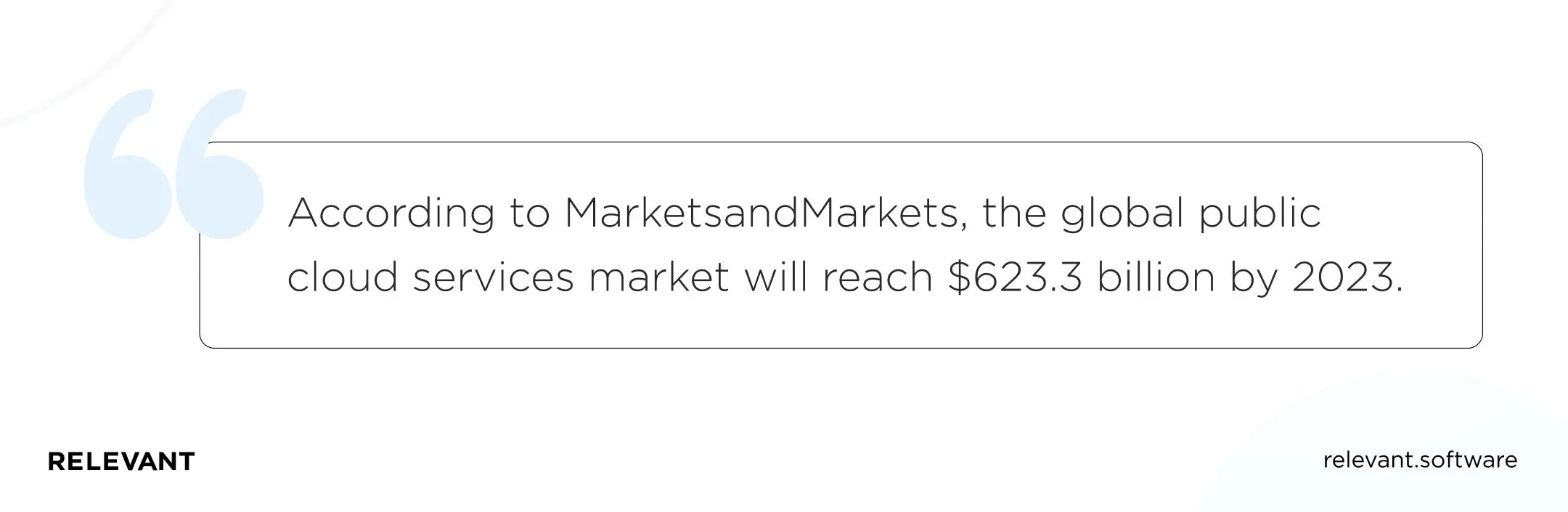 According to MarketsandMarkets, the global public cloud services market will reach $623.3 billion by 2023.